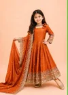Oc 252 Fendy Sillk Sequence Embroidery Work Girls Kids Wear